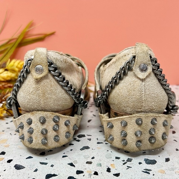 Zadig & Voltaire Parke Suede Leather Chain Pointed Studded Women’s Booties Sz 8 - Picture 7 of 15